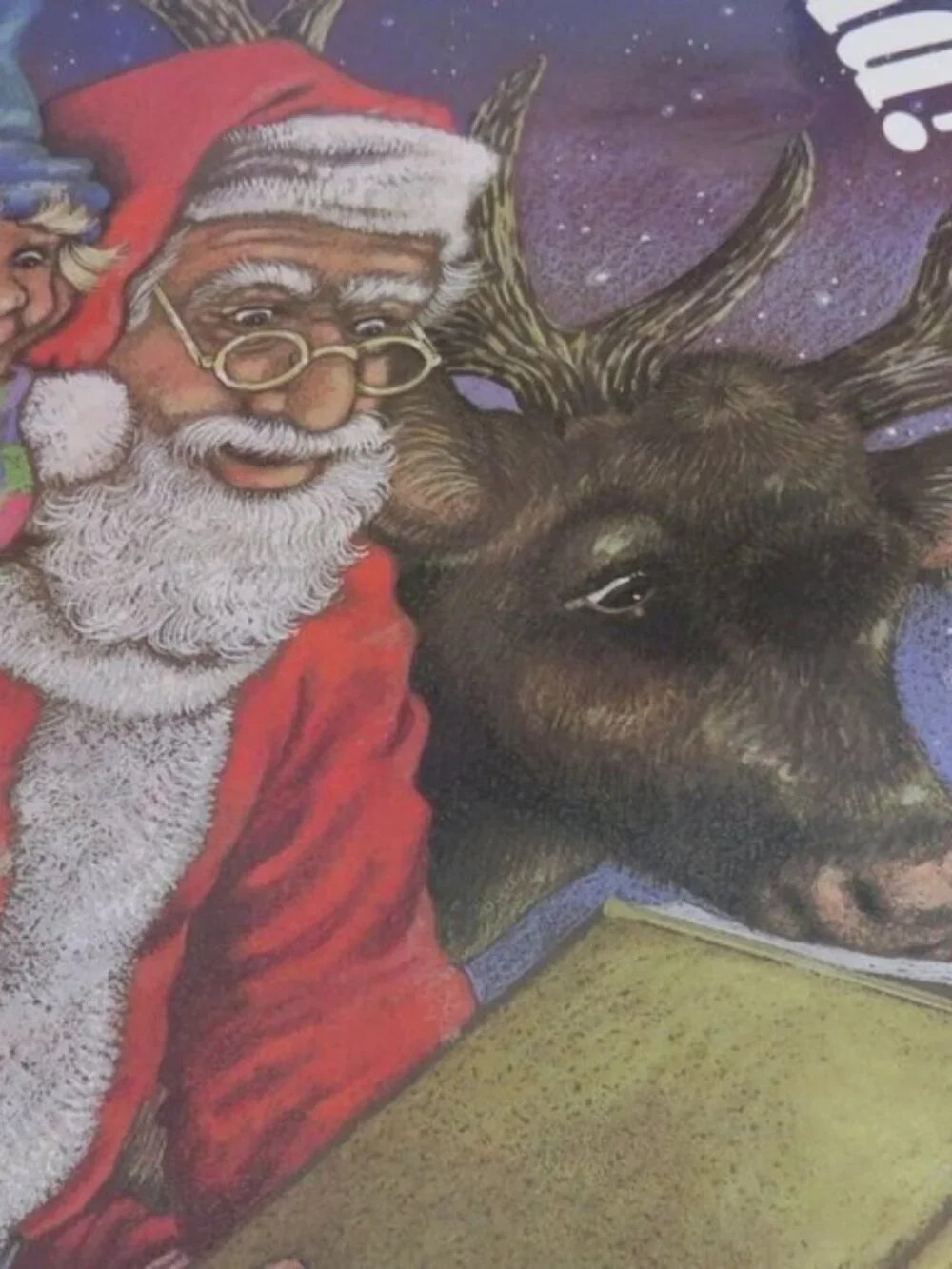 Vintage 1986 Christmas Poster Give Yourself A Gift READ Black Santa Laminated